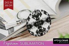 Black and White Keychain PNG - Abstract Texture Keychain Product Image 1