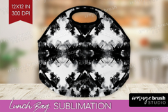 Black and White Lunch Bag - Abstract Texture Lunch Bug PNG Product Image 1