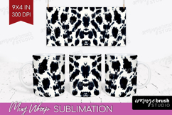 Black and White Mug Wrap - Abstract Texture Mug PNG Product Image 1
