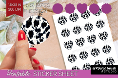 Black and White Round Sticker - Abstract Texture Printable Product Image 1