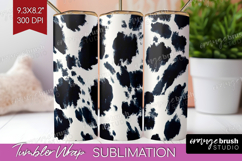Black and White Tumbler Wrap - Abstract Texture Tumbler PNG Product Image 1