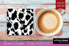 Black and White Square Coaster - Abstract Texture Coaster Product Image 1