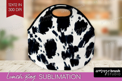Black and White Lunch Bag - Abstract Texture Lunch Bug PNG Product Image 1