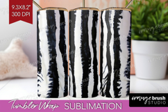 Black and White Tumbler Wrap - Abstract Texture Tumbler PNG Product Image 1