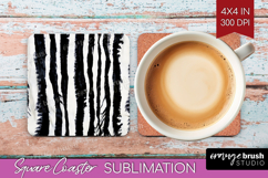 Black and White Square Coaster - Abstract Texture Coaster Product Image 1