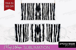 Black and White Mug Wrap - Abstract Texture Mug PNG Product Image 1