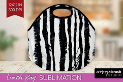 Black and White Lunch Bag - Abstract Texture Lunch Bug PNG Product Image 1