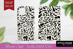 Black and White Phone Case PNG - Abstract Texture Case PNG Product Image 1