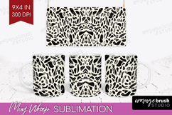 Black and White Mug Wrap - Abstract Texture Mug PNG Product Image 1