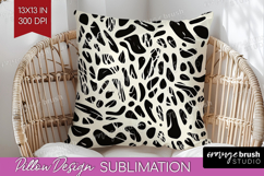 Black and White Pillow Sublimation - Abstract Texture Pillow Product Image 1