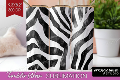 Black and White Tumbler Wrap - Abstract Texture Tumbler PNG Product Image 1
