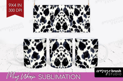 Black and White Mug Wrap - Abstract Texture Mug PNG Product Image 1