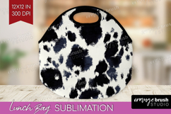 Black and White Lunch Bag - Abstract Texture Lunch Bug PNG Product Image 1