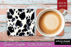 Black and White Square Coaster - Abstract Texture Coaster Product Image 1