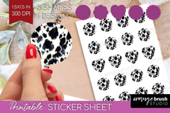 Black and White Round Sticker - Abstract Texture Printable Product Image 1