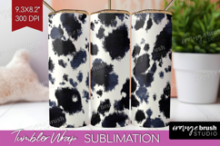 Black and White Tumbler Wrap - Abstract Texture Tumbler PNG Product Image 1