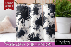 Black and White Tumbler Wrap - Abstract Texture Tumbler PNG Product Image 1