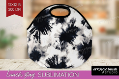 Black and White Lunch Bag - Abstract Texture Lunch Bug PNG Product Image 1