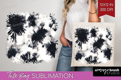 Black and White Tote Bag - Abstract Texture Tote Bag PNG Product Image 1