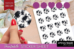 Black and White Round Sticker - Abstract Texture Printable Product Image 1