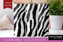 Black and White Tumbler Wrap - Abstract Texture Tumbler PNG Product Image 1