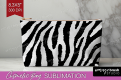 Black and White Cosmetic Bag - Abstract Texture Makeup Bag Product Image 1
