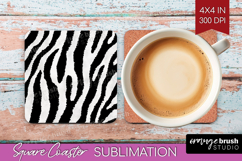 Black and White Square Coaster - Abstract Texture Coaster Product Image 1