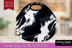 Black and White Lunch Bag - Abstract Texture Lunch Bug PNG Product Image 1