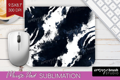 Black and White Mouse Pad Sublimation - Abstract Texture PNG Product Image 1