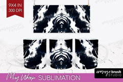 Black and White Mug Wrap - Abstract Texture Mug PNG Product Image 1