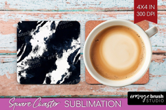 Black and White Square Coaster - Abstract Texture Coaster Product Image 1