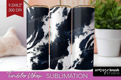 Black and White Tumbler Wrap - Abstract Texture Tumbler PNG Product Image 1