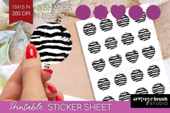 Black and White Round Sticker - Abstract Texture Printable Product Image 1