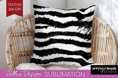 Black and White Pillow Sublimation - Abstract Texture Pillow Product Image 1