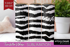 Black and White Tumbler Wrap - Abstract Texture Tumbler PNG Product Image 1