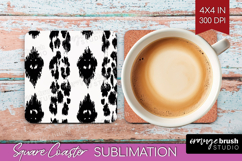 Black and White Square Coaster - Abstract Texture Coaster Product Image 1