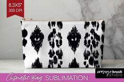 Black and White Cosmetic Bag - Abstract Texture Makeup Bag Product Image 1