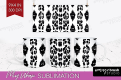 Black and White Mug Wrap - Abstract Texture Mug PNG Product Image 1