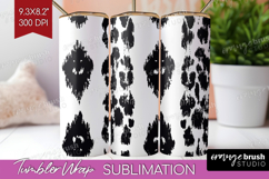 Black and White Tumbler Wrap - Abstract Texture Tumbler PNG Product Image 1