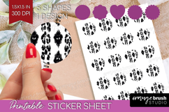 Black and White Round Sticker - Abstract Texture Printable Product Image 1