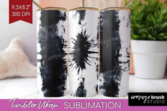 Black and White Tumbler Wrap - Abstract Texture Tumbler PNG Product Image 1