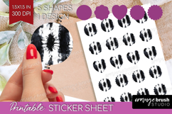 Black and White Round Sticker - Abstract Texture Printable Product Image 1