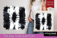 Black and White Tote Bag - Abstract Texture Tote Bag PNG Product Image 1