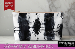 Black and White Cosmetic Bag - Abstract Texture Makeup Bag Product Image 1