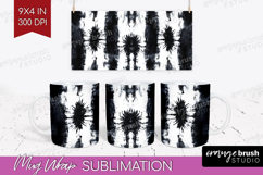 Black and White Mug Wrap - Abstract Texture Mug PNG Product Image 1