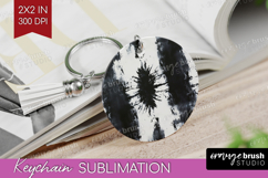 Black and White Keychain PNG - Abstract Texture Keychain Product Image 1