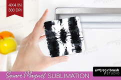 Black and White Magnet Sublimation - Abstract Texture Square Product Image 1