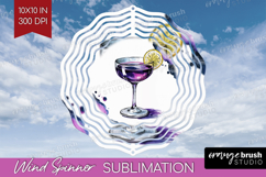 Blackberry Bramble Cocktail Wind Spinner Sublimation PNG Product Image 1
