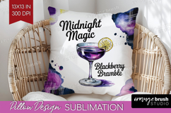 Blackberry Bramble Cocktail Pillow Sublimation Summer Drink Product Image 1