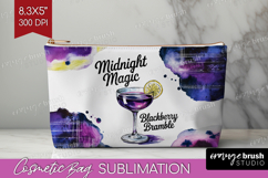 Blackberry Bramble Cocktail Cosmetic Bag Summer Drink Makeup Product Image 1